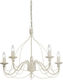 Ideal Lux Πολυέλαιος 5xE14 Ø64cm με Κεράκια Λευκός 005881