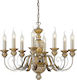 Ideal Lux Πολυέλαιος 8xE14 Ø64cm με Κεράκια Χρυσός 020839
