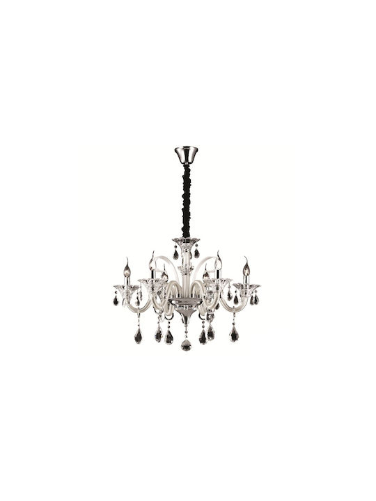 Ideal Lux Candelabru 6xE14 Ø66cm cu Lumânări Transparent 081540