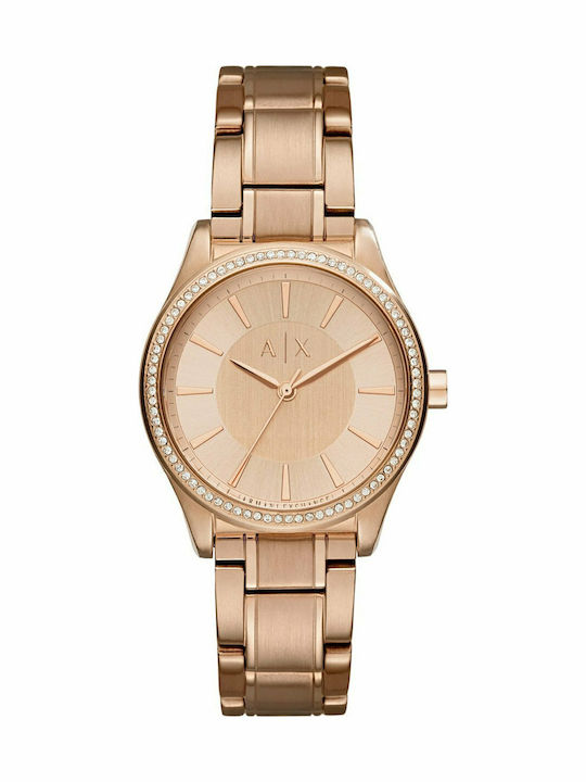 Armani Exchange Women's Watch with Gold Metal Bracelet