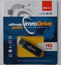 IMRO Black 64GB USB 2.0 Stick Μαύρο