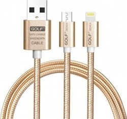 Golf USB to Lightning / micro USB Cable 1m GC-34-GD Golf USB to Lightning / micro USB Cable 1m GC-34-GD