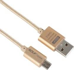 Golf GC-10M-3-GD Braided USB 2.0 σε micro USB 3m Χρυσό