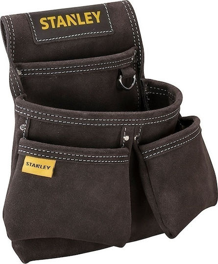 Stanley Leather Tool Belt Case with 4 Compartments and Hammer Slot