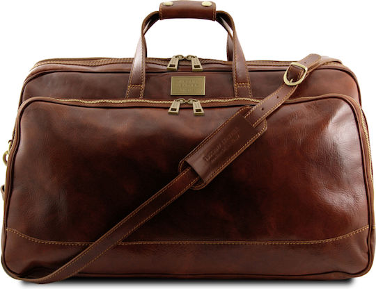 Tuscany Leather Bora Bora Σακ Βουαγιάζ Καφέ από Δέρμα M50εκ.