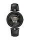 Versace Pallazo Damen Uhr mit Schwarz Lederarmband