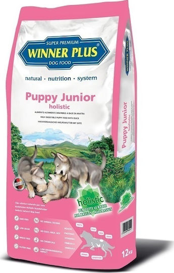 Winner Plus Puppy & Junior Holistic 12kg Ξηρά Τροφή χωρίς Σιτηρά & Γλουτένη για Κουτάβια με Λαχανικά