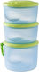 Chicco Plastic Baby Container for 6+ months 3pcs Green