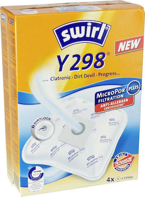 Swirl Y298 Vacuum Cleaner Bags 4pcs Compatible with Dirt Devil Vacuum Cleaners