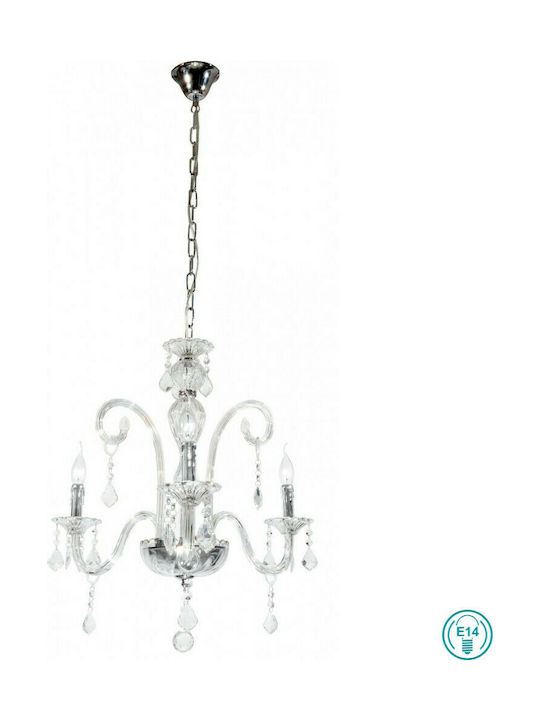 Fan Europe Cristallo Chandelier Candlestick 3xE14 Transparent I-246/00100