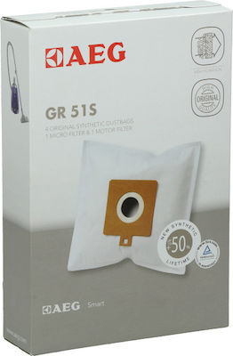 AEG GR51S Vacuum Cleaner Bags 4pcs Compatible with AEG Vacuum Cleaners