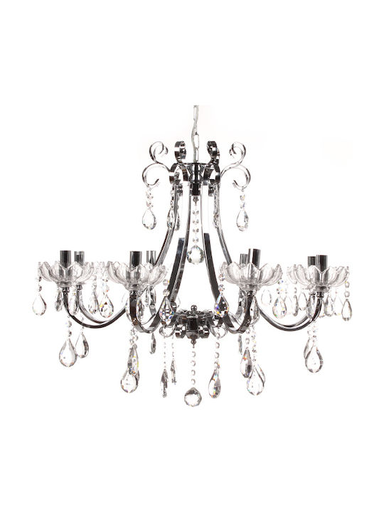 Keskor Hl40818 Candelabru 8xE14 cu Lumânări Transparent 6104081-8