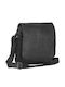 Leather Men's Bag Messenger Black