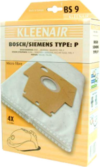 Kleenair BS9 Vacuum Cleaner Bags 4pcs Compatible with Bosch / Siemens Vacuum Cleaners