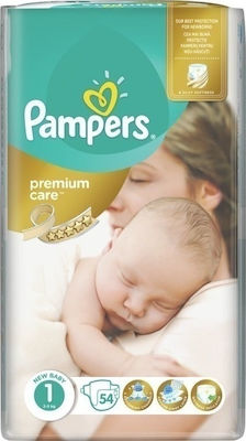 Pampers Premium Care No 1 (2-5Kg) 54 τμχ