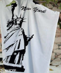 Palamaiki New York Beach Towel White 140x100cm