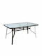Bruno Outdoor Dinner Free Standing Table with Glass Surface and Metal Frame Brown 160x90x72cm