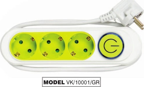 VK Lighting Захранваща лента 3 Позиции с Превключвател и Кабел 1м