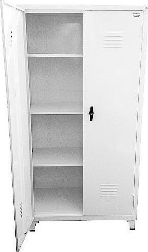 Doppelflügeliger Außenschrank 790G Metallisch Galvanisiert mit Verriegelungsfunktion mit 3 Regalen 90x45x175cm