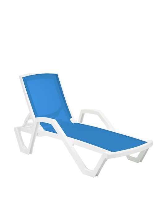 Deckchair Plastic Mare with Textilene Fabric & ...