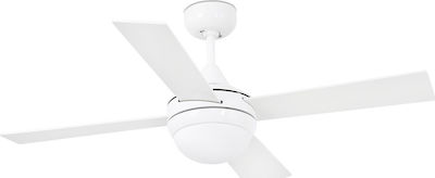 Faro Barcelona Mini Icaria Ceiling Fan 107cm with Light and Remote Control White