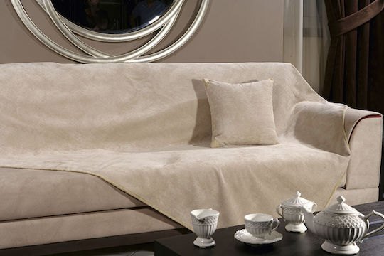 Beauty Home Art 8116 Chic Three-Seater Sofa Throw 180x300cm Beige 8116TRI