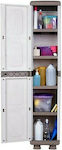 Smart Cabinet Plastic Single-Door Wardrobe with 4 Shelves 42x36x179cm