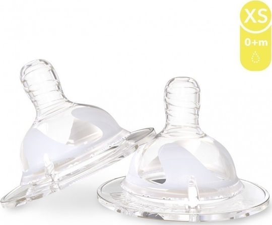 Twistshake Tetine Anticolici X-Small Tetine Din Silicon Cu Flux Mic Pentru 0+ Luni 2 Bucăți