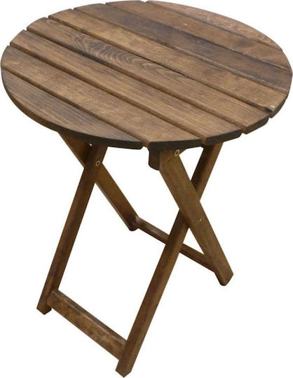 Outdoor Dinner Foldable Wood Table Walnut 65x65x74cm
