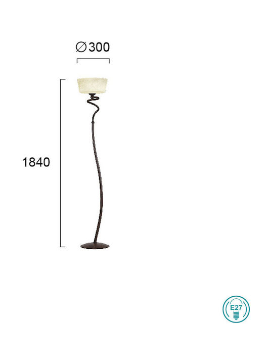 Viokef Simona Floor Lamp H184xW30cm. with Socket for Bulb E27 Brown