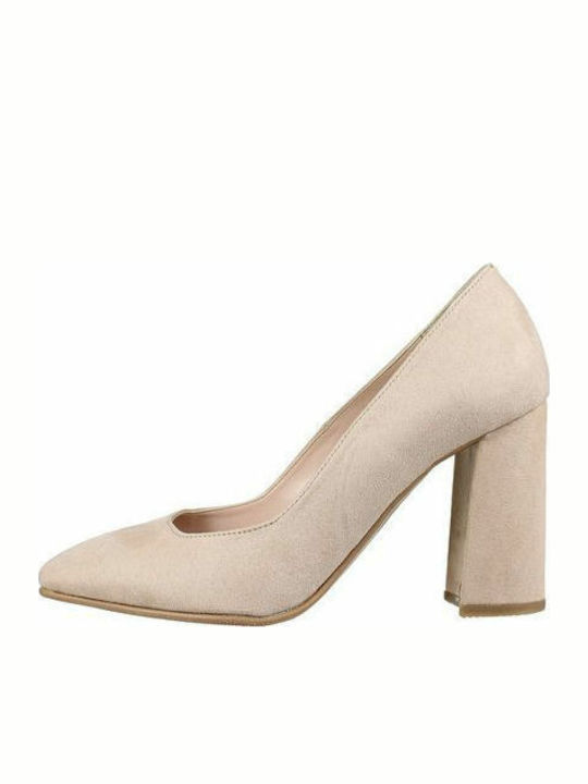 Ellen Pumps mit Chunky hohem Absatz Beige