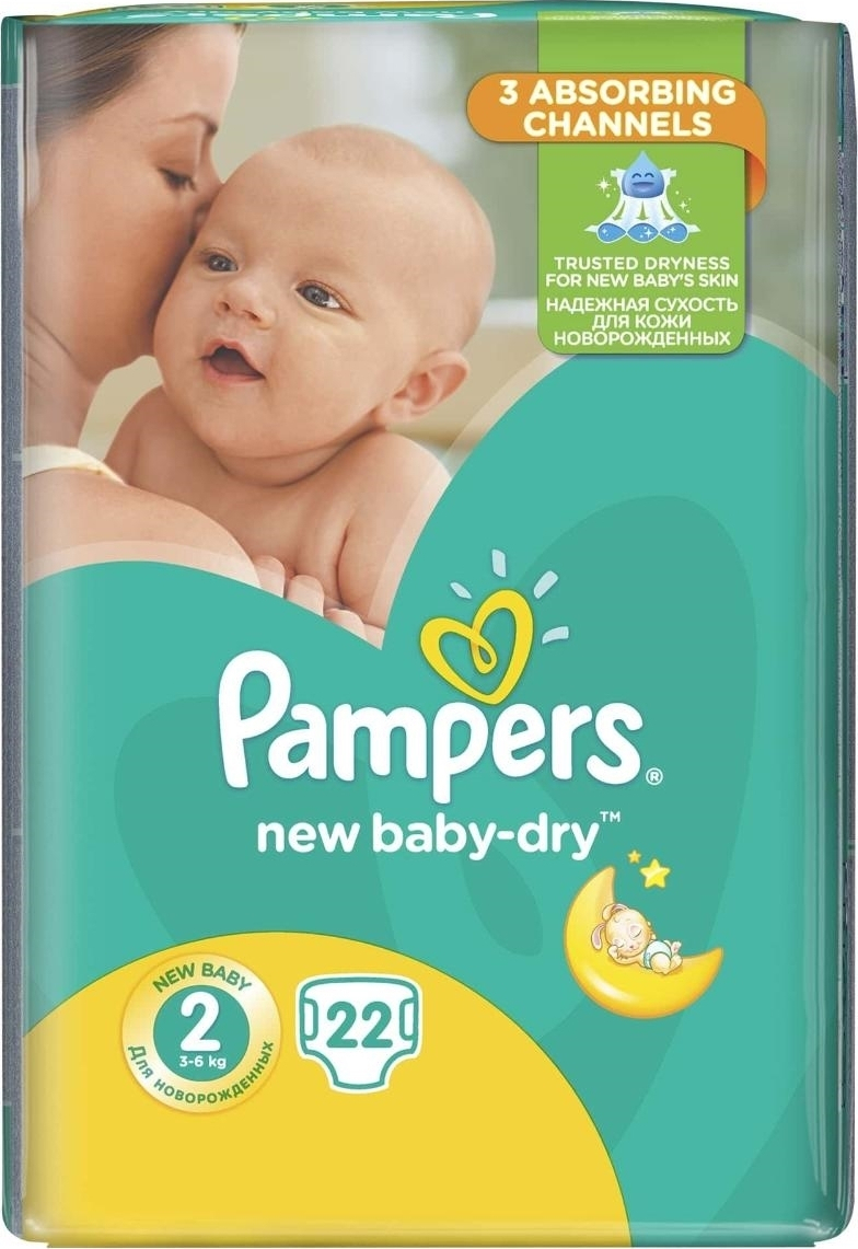 Pampers Πάνα με Αυτοκόλλητο New Baby Dry No. 2 για 36kg 22τμχ Skroutz.gr