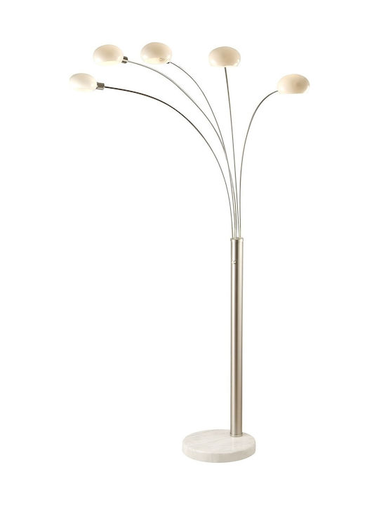 Globo Lighting Classic Style Μοντέρνο Φωτιστικό Δαπέδου Υ210xΜ110εκ. με Ντουί για Λαμπτήρα E14 σε Ασημί Χρώμα