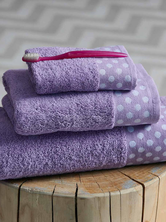 Palamaiki Bath Towel Dots 70x140cm. Lilac Weight 500gr/m²