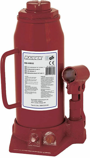 Raider Hydraulic Bottle Jack with Lifting Capacity up to 38.5cm and Weight Capacity up to 10 Tons RD-HB10