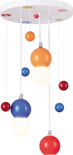 Aca Kids Plastic Chandelier Ceiling Light E27 Bubbles Colorful 40W