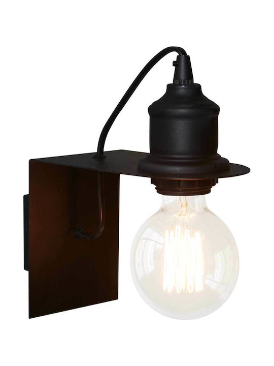 Aca Vintage Wall Lamp with Socket E27 Black