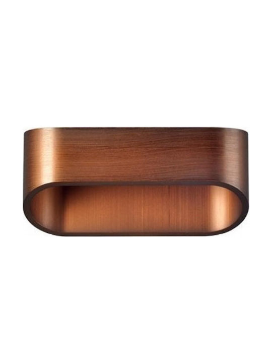 Aca Modern Wall Lamp with Integrated LED and Warm White Light Copper Width 16cm