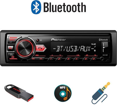 Pioneer Автомобилна Аудио Система 1DIN (Блутут/USB) с Детачируем преден панел