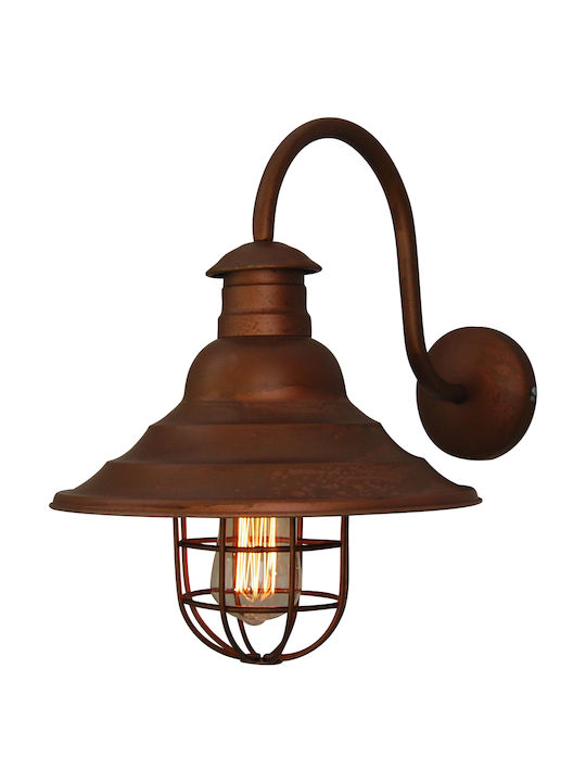 Home Lighting Felicia Vintage Φωτιστικό Τοίχου με Ντουί E27 Καφέ 30x30x40εκ.