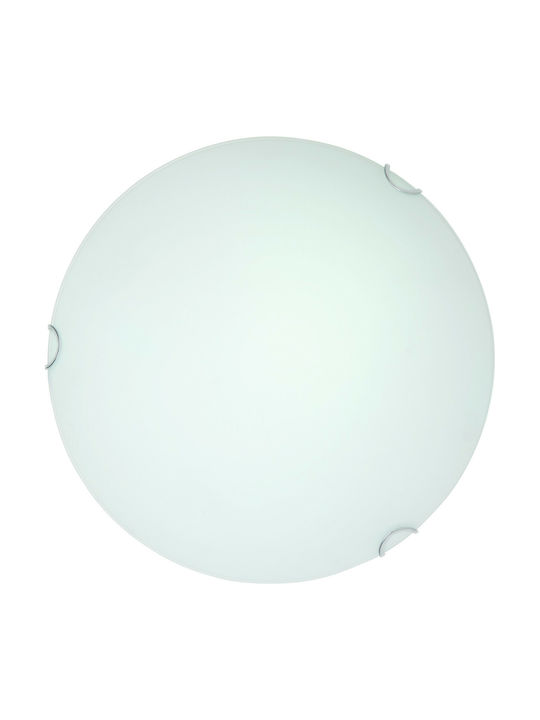 Viokef David Κλασική Γυάλινη Πλαφονιέρα Οροφής με Ντουί E27 σε Λευκό χρώμα 30cm