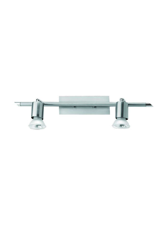 Gloria Tip 2x50 Modern Wall Lamp with Socket E14 Silver 15-6364