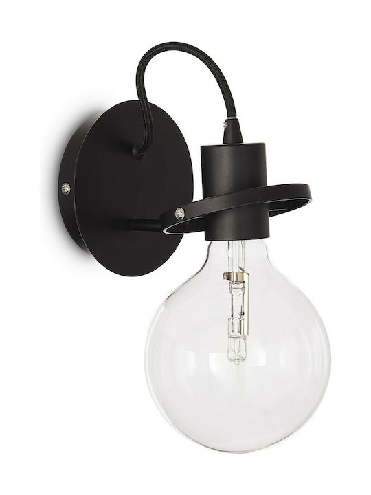 Ideal Lux Radio AP1 Lamp Wall Black 18x18x24cm