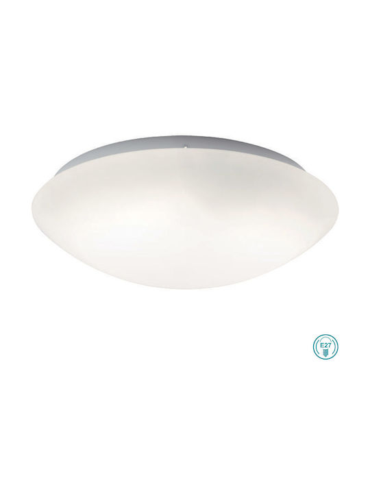 Viokef Disk Κλασική Μεταλλική Πλαφονιέρα Οροφής με Ντουί E27 σε Λευκό χρώμα 40cm