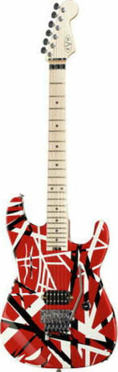 EVH Striped Series Electric Guitar Stratocaster with H Pickup Configuration Red with Black Stripes