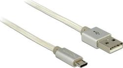 DeLock 83916 Braided USB 2.0 σε micro USB 1m Λευκό