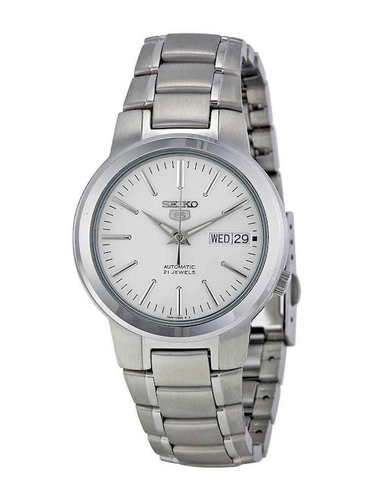 Seiko 5 Sports Herrenuhr 37mm Automatisch mit Silber Metallarmband