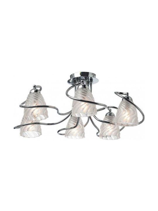 Aca Modern Metallic Ceiling Mount Light with Socket E14 in Silver color 60pcs