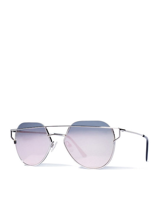 Bob Sdrunk MERCURY/103/MR Damen Sonnenbrille mit Silbernem Rahmen und Silbernem Spiegelglas