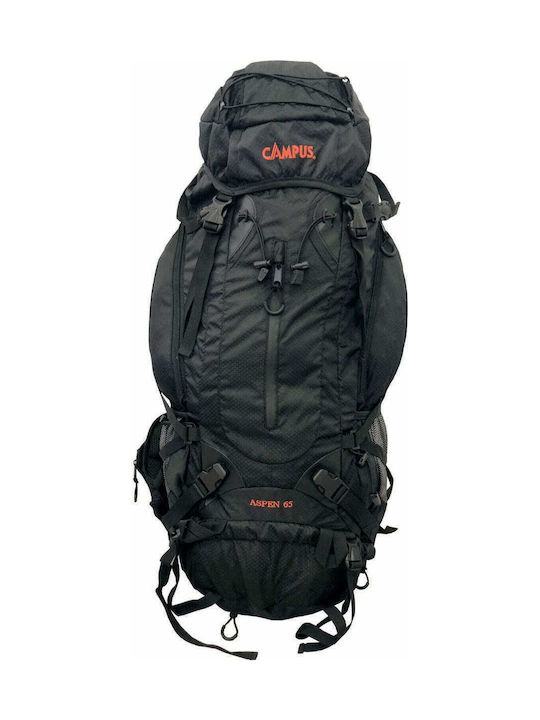 Campus Aspen 65 Ορειβατικό Σακίδιο 65lt Αδιάβροχο Μαύρο Expedition